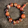 National Trend - Red crystal Buddhist Prayer Bead bracelet, handcrafted accessory details Picture